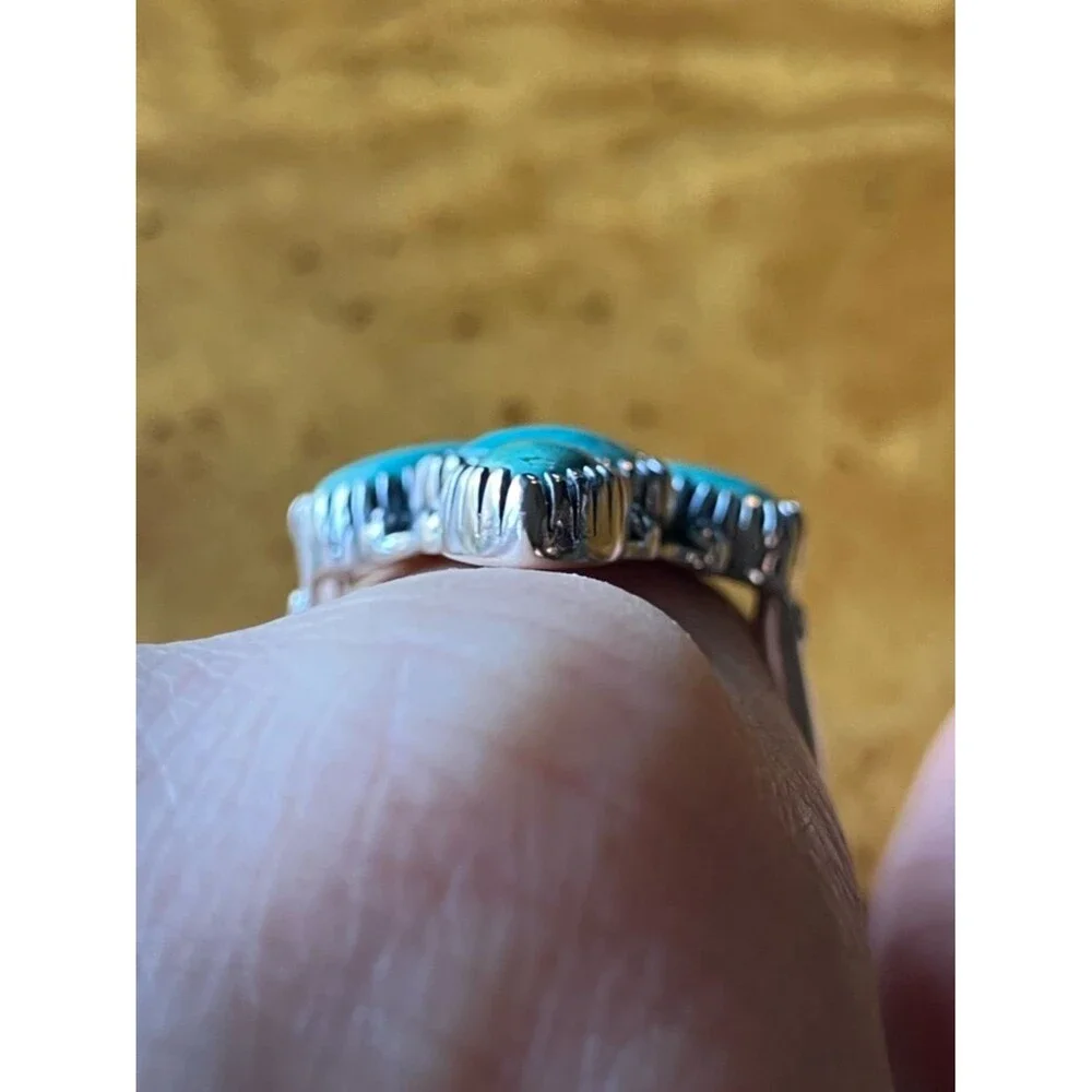 Royston Turquoise Sterling Silver Statement Ring Size 7